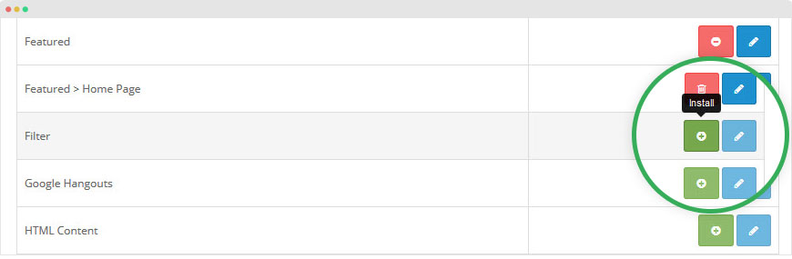 install and enable Cart filter module